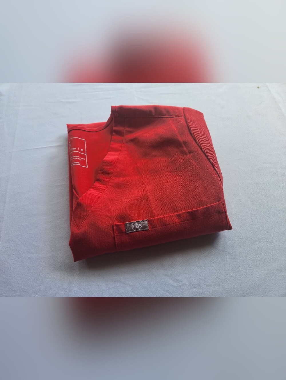 Medium Neon Red FIGS Caterina Top.